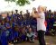 Shona Roebuck leading Kenema Primary School Children in Song